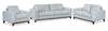 River 63.3" Linen-Look Fabric Loveseat with Wood Base and Legs - Grey | Causeuse River de 63,3 po en tissu d’apparence lin avec base et pattes en bois - grise