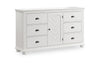 Ella 5pc Bedroom Set with Panel Bed, Dresser & Mirror, White  - Queen Size | Ensemble de chambre à coucher Ella 5 pièces blanc avec lit à panneaux, commode et miroir - format grand lit