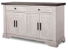 Willow Dining Server with Storage & 2 Drawers, 64"W - Rustic White & Brown | Desserte de salle à manger Willow de 64 po (L) avec rangement et 2 tiroirs - blanc rustique et brune