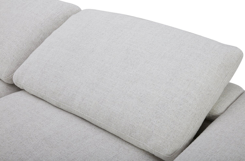 Sofa sectionnel à inclinaison électrique modulaire Sky 8 pièces en tissu avec coussins amovibles en duvet et plumes - blé Nathan