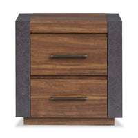 Table de nuit Dante de Scott Living de 24 po (L) x 24,3 po (H) à 2 tiroirs - brune