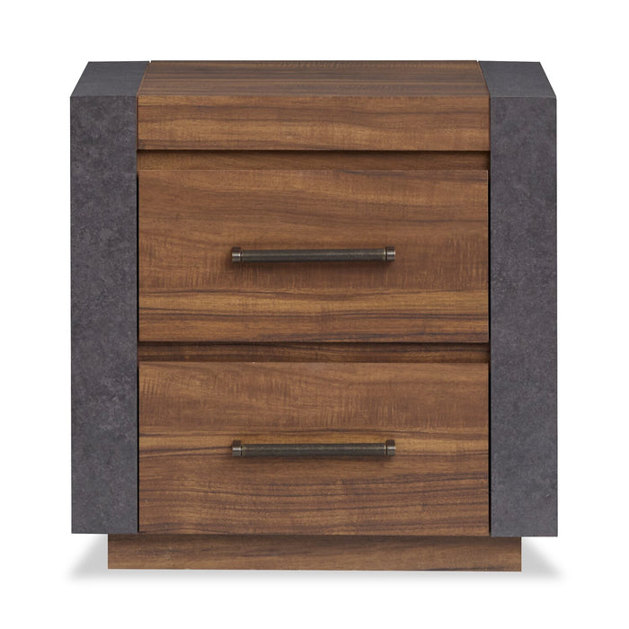 Table de nuit Dante de Scott Living de 24 po (L) x 24,3 po (H) à 2 tiroirs - brune
