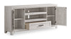 Scott Living Hayward 70” Modern TV Stand with Storage and Cable Management for TVs up to 75” - White | Meuble pour téléviseur moderne Scott Living Hayward de 70 po avec rangement et système de gestion des câbles pour téléviseurs jusqu’à 75 po - blanc