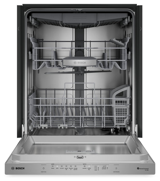 Lave-vaisselle intelligent Bosch de série 800 de 24 po avec 3e panier - acier inoxydable résistant aux traces de doigts - SHP78DM5N