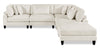 Lounge 5-Piece Chenille Modular Sectional with Ottoman – Beige  | Sofa sectionnel modulaire Lounge 5 pièces en chenille avec pouf - beige