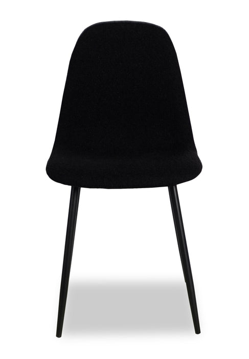 Chaise de salle à manger Joss en tissu de polyester et en métal - noire