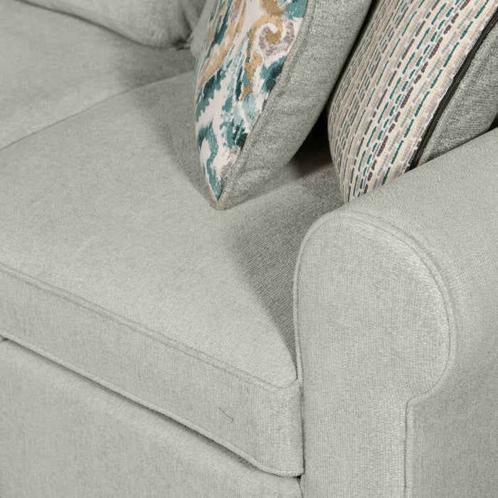 Sofa-lit sectionnel de gauche Haven de Scott Living 4 pièces en tissu de chenille avec fauteuil long de rangement - bleu écume de mer
