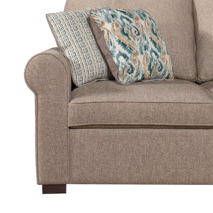 Sofa-lit sectionnel de droite Haven de Scott Living 4 pièces en tissu de chenille avec fauteuil long de rangement - taupe