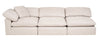 Eclipse Modular 4-Piece Linen-Look Fabric Pit Sofa Sectional with Reversible Feather Down Cushions - Linen White | Sofa sectionnel modulaire de style cocon Eclipse 4 pièces en tissu d’apparence lin avec coussins réversibles en duvet et plumes - blanc lin