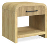 Lenore 24” Modern End Table with Storage, Shelf and USB Port - Natural | Table de bout moderne Lenore de 24 po avec rangement, tablette et ports USB - naturelle