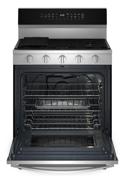 Cuisinière intelligente à gaz Whirlpool de 5 pi³ avec friture à air et autonettoyage - acier inoxydable - WFGS7530RZ