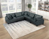 Lounge 5-Piece Chenille Modular Sectional – Grey | Sofa sectionnel modulaire Lounge 5 pièces en chenille - gris
