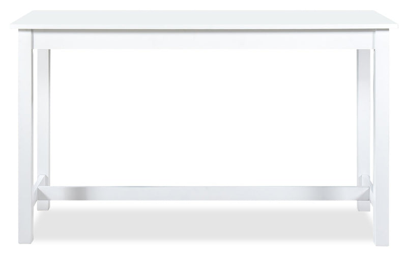 Table de salle moderne Noah de 60 po avec 3 tabourets de hauteur comptoir et ports USB - blanche