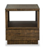 Elm 22” Rustic Pine End Table with Storage - Brown | Table de bout rustique Elm de 22 po en pin - brune