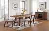 Boden 5pc Dining Set with Table & 4 Chairs, Trestle Base, 78"W - Brown & Beige | Ensemble de salle à manger Boden 5 pièces avec table de 78 po (L), base à tréteaux et 4 chaises - brun et beige