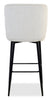 Sara Counter-Height Stool with Velvet-Like Fabric, 26"H, Metal – White | Tabouret Sara de hauteur comptoir de 26 po (H) en tissu d’apparence velours et en métal - blanc