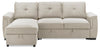 Eden 2-Piece Reversible Fabric Sleeper Sectional with Storage Chaise and Removable Back Cushions - Taupe | Sofa-lit sectionnel réversible Eden 2 pièces en tissu avec fauteuil long de rangement et coussins de dossier amovibles - taupe
