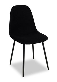 Chaise de salle à manger Joss en tissu de polyester et en métal - noire