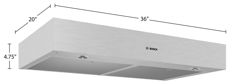 Hotte de cuisinière sous l’armoire Bosch de série 500 de 36 po - DUH56353UC
