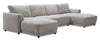Voyage Modular 4-Piece U-Shaped Fabric Sectional with Removable Back Cushions – Taupe | Sofa sectionnel modulaire en forme de U Voyage 4 pièces en tissu avec coussins de dossier amovibles - taupe