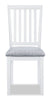 Bryn Dining Chair with Fabric Seat, Slat-Back – White and Grey | Chaise de salle à manger Bryn avec siège en tissu, dossier à lattes – blanch et gris