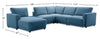 Voyage Modular 6-Piece Left-Facing Fabric Sectional with Console and Removable Back Cushions – Blue | Sofa sectionnel modulaire de gauche Voyage 6 pièces en tissu avec console et coussins de dossier amovibles - bleu
