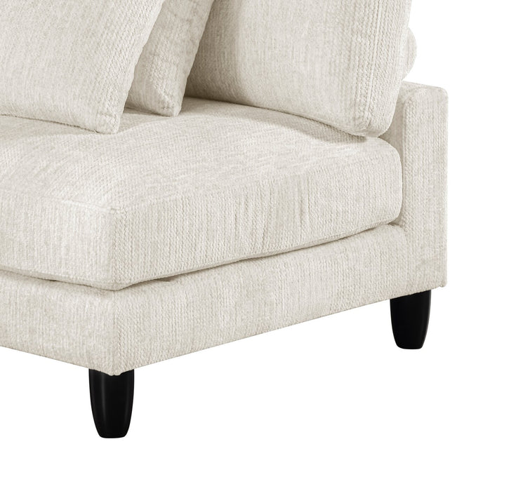 Sofa sectionnel modulaire Lounge 5 pièces en chenille avec pouf - beige 