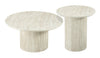 Sullivan 23.6" Round End Table with Sintered Stone Top - Beige Travertine | Table de bout ronde Sullivan de 23,6 po avec dessus en pierre frittée - travertin beige