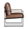 Nico 24.75" Faux Leather Accent Chair with Metal Legs - Brown  | Fauteuil d’appoint Nico de 24,75 po en similicuir avec pattes en métal - brun
