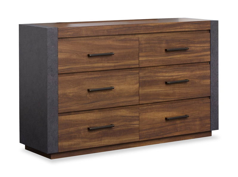Ensemble de chambre à coucher Dante de Scott Living 6 pièces avec lit, commode, miroir et table de nuit, brun - format très grand lit