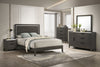 Sable 6pc Bedroom Set with Bed, Dresser, Mirror & Nightstand, Dark Grey - Queen Size | Ensemble de chambre à coucher Sable gris foncé 6 pièces avec lit, commode, miroir et table de nuit - format grand lit