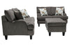 Made in Canada Nofia 80" Chenille Fabric Sofa with Two Accent Pillows and Wood Legs - Charcoal Grey | Sofa Nofia de 80 po fabriqué au Canada en tissu de chenille avec 2 coussins décoratifs et pattes en bois - gris anthracite