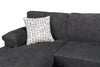 Made in Canada Morgan 2-Piece Left-Facing Chenille Fabric Wrap Sectional with Accent Pillows - Grey | Sofa sectionnel en U de gauche Morgan 2 pièces fabriqué au Canada en tissu de chenille avec coussins décoratifs - gris