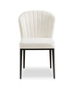 Zoe Dining Chair with Polyester Fabric & Channeled Tufting, Metal - Ivory | Chaise de salle à manger Zoe en tissu de polyester et en métal avec capitonnage à canaux - ivoire