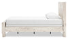 Derekson Panel Bed with Headboard & Frame, Rustic White - Queen Size | Lit à panneaux Derekson avec tête de lit et cadre de lit, blanc rustique - format grand lit
