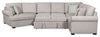Scott Living Haven 3-Piece Left-Facing Chenille Fabric Cuddler Sleeper Sectional - Grey | Sofa-lit sectionnel enveloppant de gauche Haven de Scott Living 3 pièces en tissu de chenille - gris