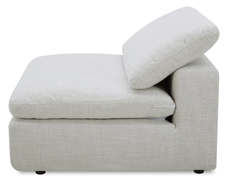 Sofa sectionnel à inclinaison électrique modulaire Sky 6 pièces en tissu avec console et coussins en duvet et plumes - blé Nathan