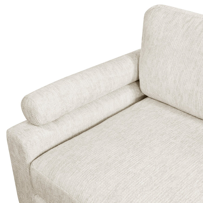 Sofa sectionnel modulaire Lounge 5 pièces en chenille avec pouf - beige 