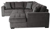 Made in Canada Legend 4-Piece Right-Facing Chenille Fabric Sleeper Sectional with Storage Chaise - Pewter Brown | Sofa-lit sectionnel de droite Legend 4 pièces fabriqué au Canada en tissu de chenille avec fauteuil long de rangement - brun étain