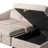 Envy 2-Piece Right-Facing Chenille Fabric Sleeper Sectional with Storage Chaise - Almond Beige | Sofa-lit sectionnel de droite Envy 2 pièces en tissu de chenille avec fauteuil long de rangement - beige amande