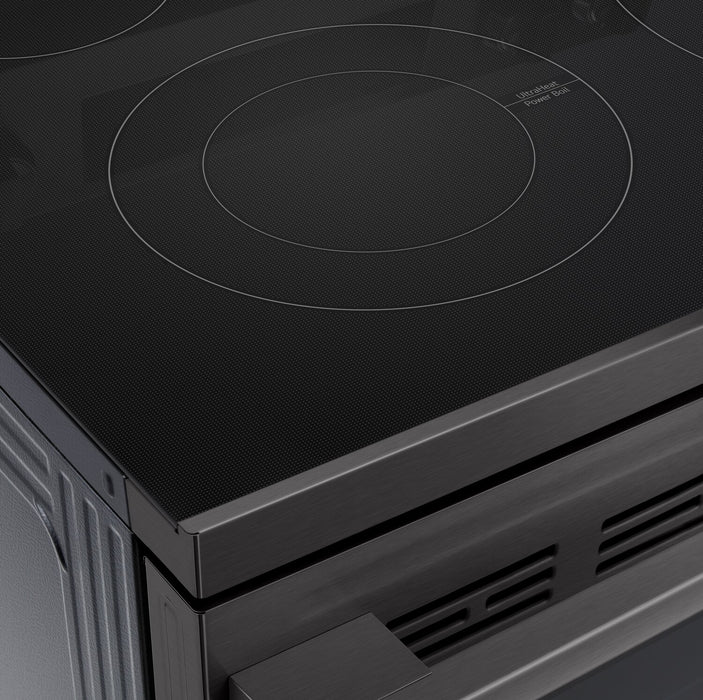 Cuisinière intelligente électrique LG de 6,3 pi³ avec friture à air - acier inoxydable noir - LREN6323ZE