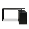 Daniel 55.11" Glass-Top L-Shaped Desk with Storage - Black | Bureau en forme de L Daniel de 55.11 po avec dessus en verre et rangement - noir