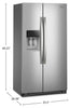 Whirlpool 36" 21 Cu. Ft. Side-by-Side Refrigerator - Fingerprint-Resistant Stainless - WRSC5536RZ | Réfrigérateur Whirlpool de 21 pi³ et de 36 po à compartiments juxtaposés - acier inoxydable résistant aux traces de doigts - WRSC5536RZ