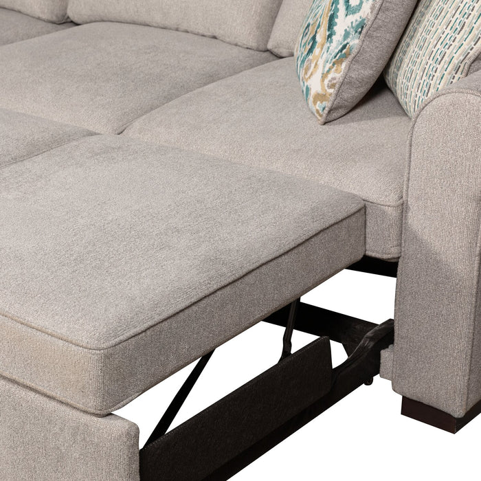 Sofa-lit sectionnel Haven de Scott Living 3 pièces en tissu de chenille - gris