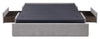 Amos Upholstered Storage Bed in Grey Fabric with Tufted Headboard & 3 Built-in Drawers - King Size | Lit de rangement Amos rembourré en tissu gris avec tête de lit capitonnée et 3 tiroirs intégrés - format très grand lit