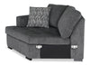 Made in Canada Legend 2-Piece Left-Facing Chenille Fabric Cuddler Sleeper Sectional - Pepper Grey | Sofa-lit sectionnel enveloppant de gauche Legend 2 pièces fabriqué au Canada en tissu de chenille - gris poivre