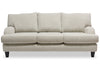 Made in Canada Nofia 80" Chenille Fabric Sofa with Two Accent Pillows and Wood Legs - Linen Beige | Sofa Nofia de 80 po fabriqué au Canada en tissu de chenille avec 2 coussins décoratifs et pattes en bois - beige lin