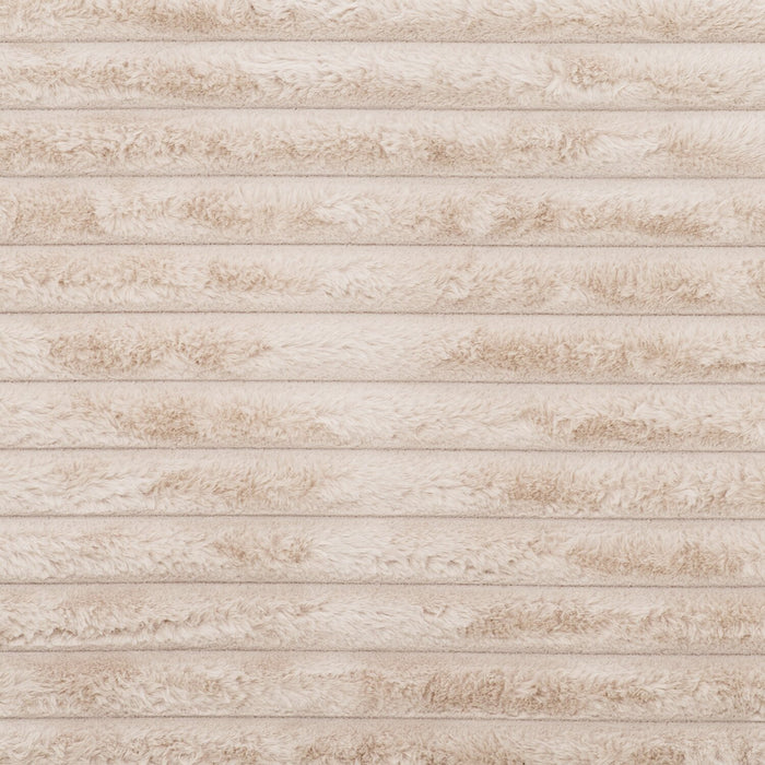 Sofa sectionnel Alto 2 pièces en tissu de fausse fourrure très douce avec deux porte-gobelets, ports USB, et 4 coussins décoratifs - vison taupe