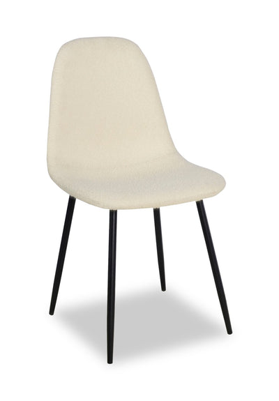 Joss Dining Chair with Polyester Fabric, Metal - White | Chaise de salle à manger Joss en tissu de polyester et en métal - blanche