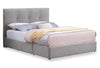 Amos Upholstered Headboard in Grey Fabric, Tufted - Full Size | Tête de lit rembourrée Amos en tissu gris capitonné - format lit double